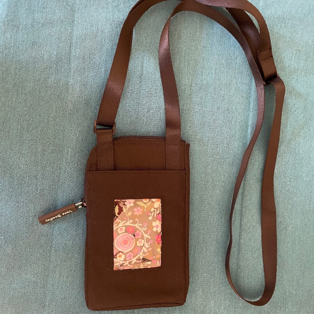 Vera Bradley Mini Cellphone ID Crossbody Bag in Black ReActive